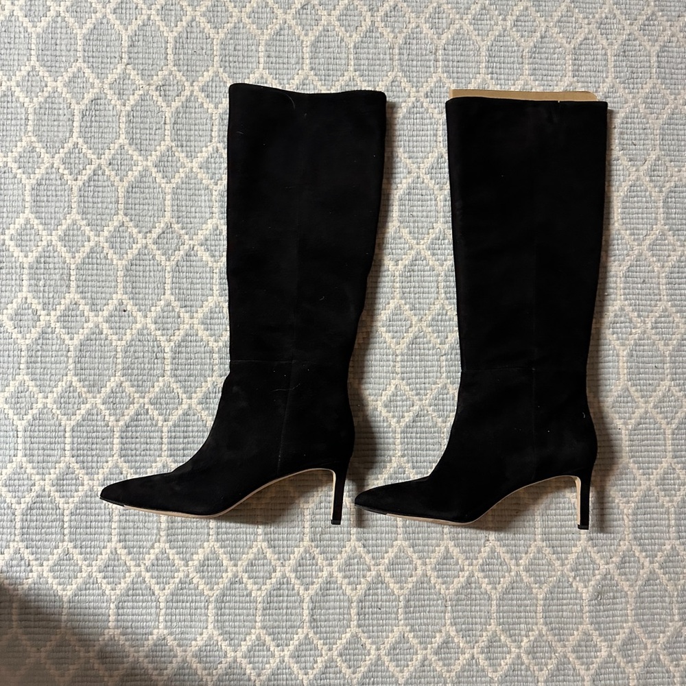 Veronica Beard Black suede Knee-High Women's Boots - Picture 3 of 9